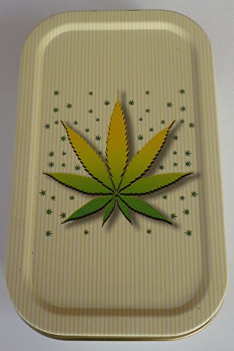 Air Tight Metall Tabakdose Cannabis Leaf Print
